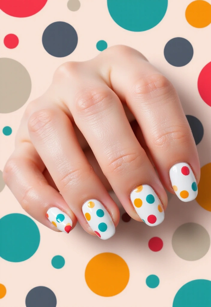25 Stunning Summer Nails That'll Make Your Vacation Photos Pop! - 18. Bold & Bright Polka Dots