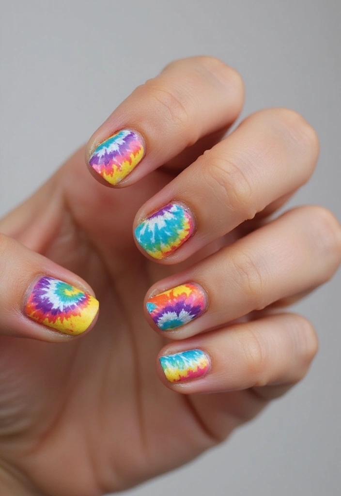 20 Stunning Summer Nails 2025 That Will Have Everyone Asking 'Where Did You Get That?' - 15. Tie-Dye Delight