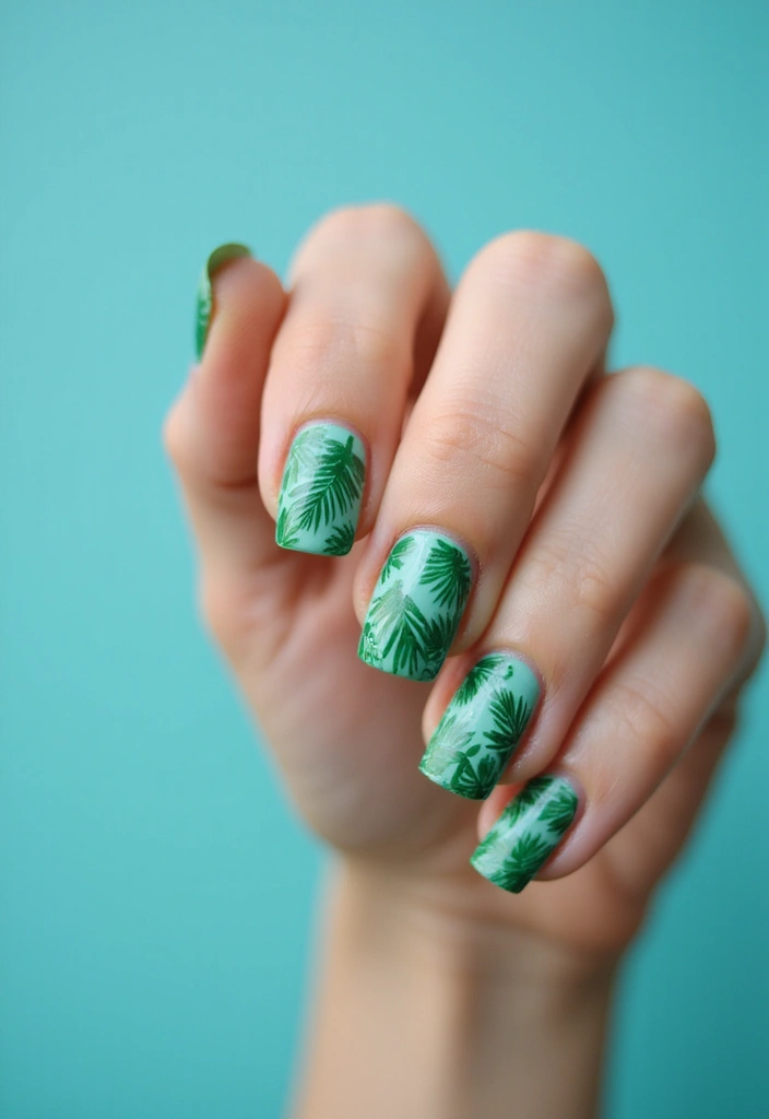 20 Stunning Summer Nails 2025 That Will Have Everyone Asking 'Where Did You Get That?' - 1. Tropical Vibes: Palm Leaf Prints