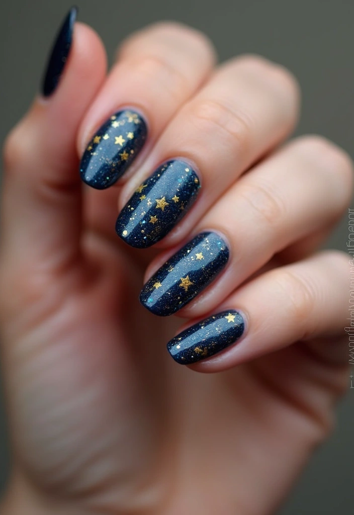 25 Stunning Summer Nails That'll Make Your Vacation Photos Pop! - 14. Starry Night Accents