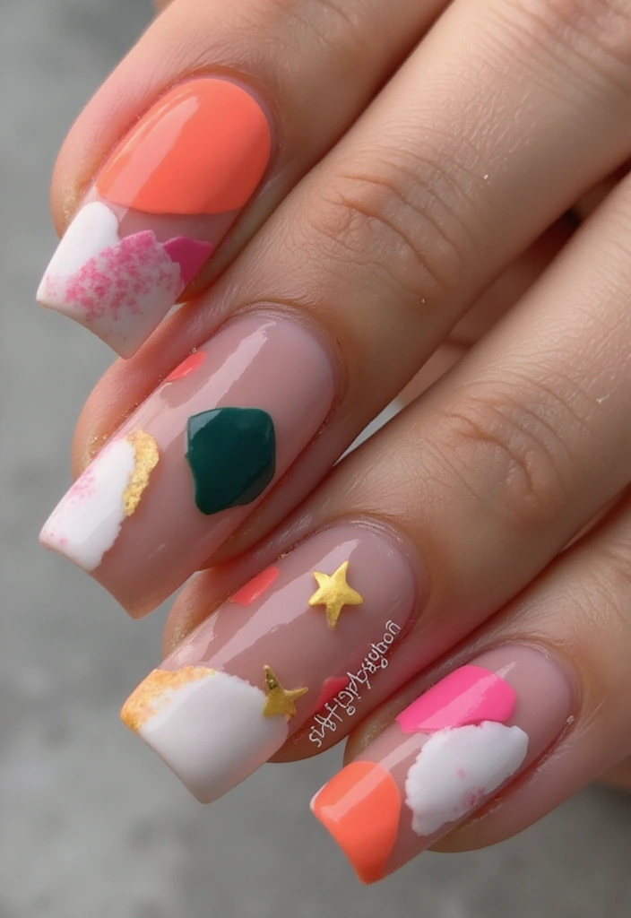 25 Stunning Summer Nails That'll Make Your Vacation Photos Pop! - 20. Abstract Art Nails