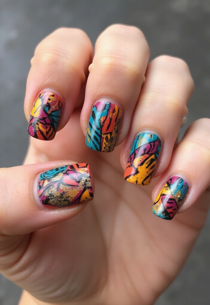 25 Stunning Summer Nails That'll Make Your Vacation Photos Pop! - 21. Fun Tribal Prints