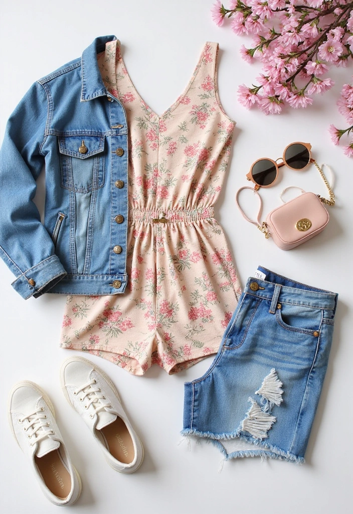 25 GNX Tour Outfits for Every Season That Will Always Impress (Check Out #14!) - 1. Spring Fling: Floral Romper & Denim Jacket