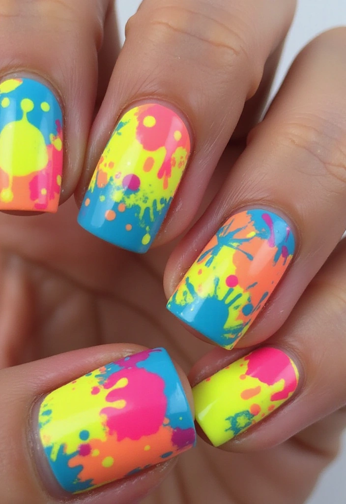20 Stunning Summer Nails 2025 That Will Have Everyone Asking 'Where Did You Get That?' - 4. Neon Splash