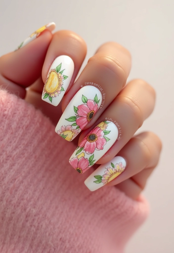 25 Stunning Summer Nails That'll Make Your Vacation Photos Pop! - 3. Floral Paradise Nails