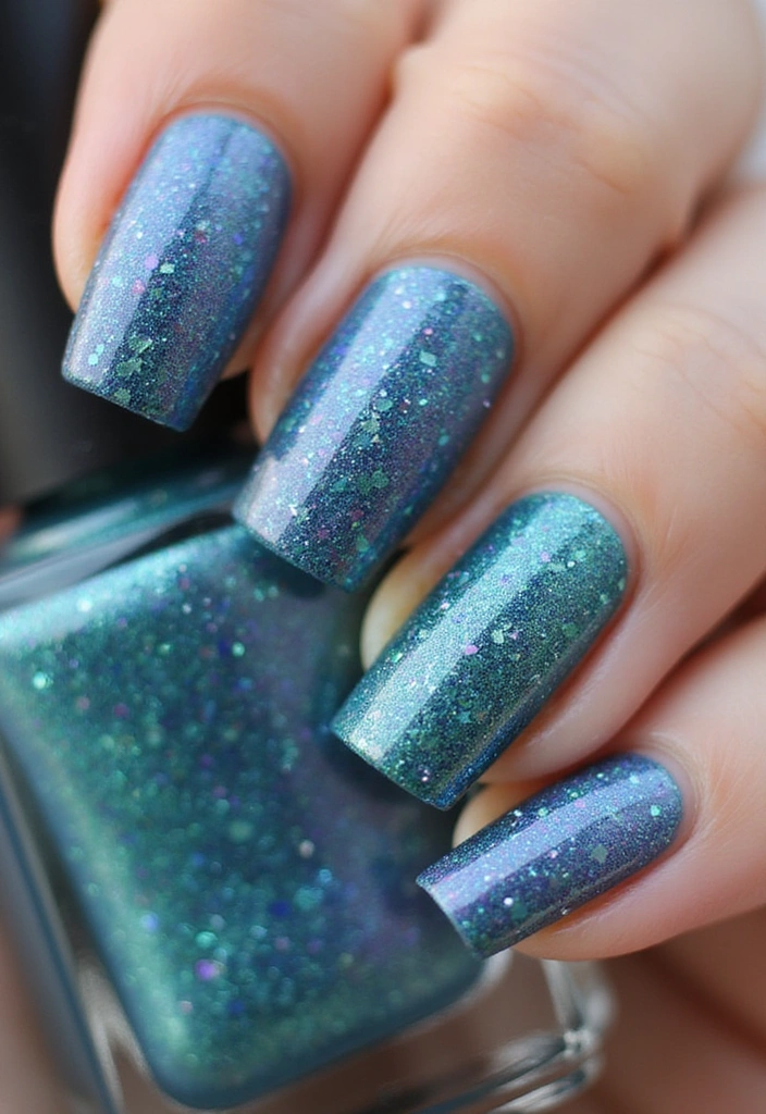 25 Stunning Summer Nails That'll Make Your Vacation Photos Pop! - 5. Glittering Mermaid Nails