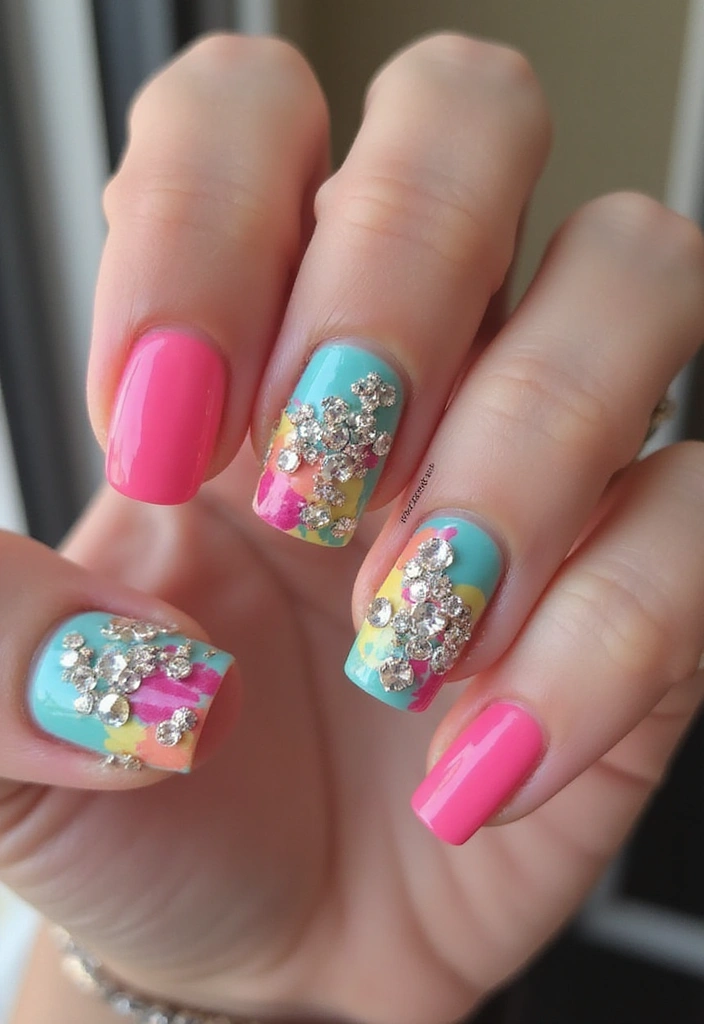 20 Stunning Summer Nails 2025 That Will Have Everyone Asking 'Where Did You Get That?' - 17. Rhinestone Accents