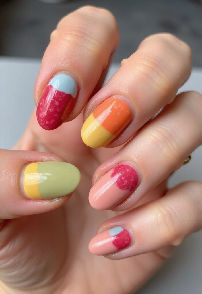25 Stunning Summer Nails That'll Make Your Vacation Photos Pop! - 11. Popsicle Delight