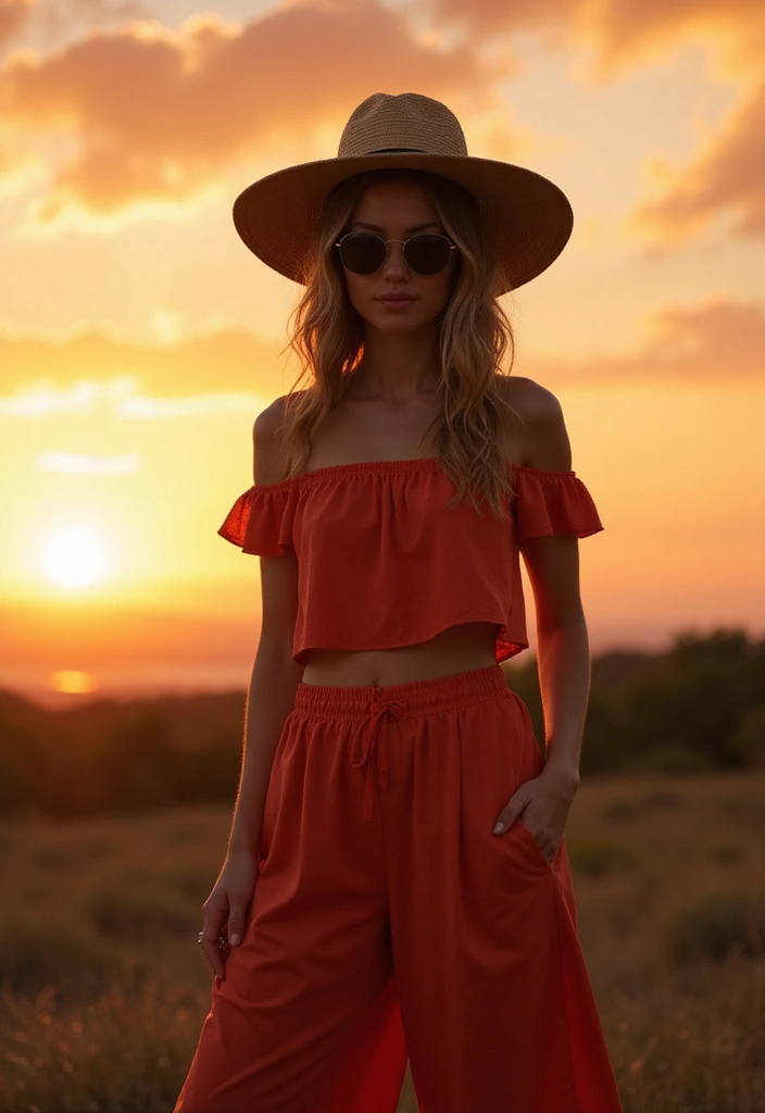 25 GNX Tour Outfits for Every Season That Will Always Impress (Check Out #14!) - 11. Summer Nights: Off-the-Shoulder Top & Palazzo Pants