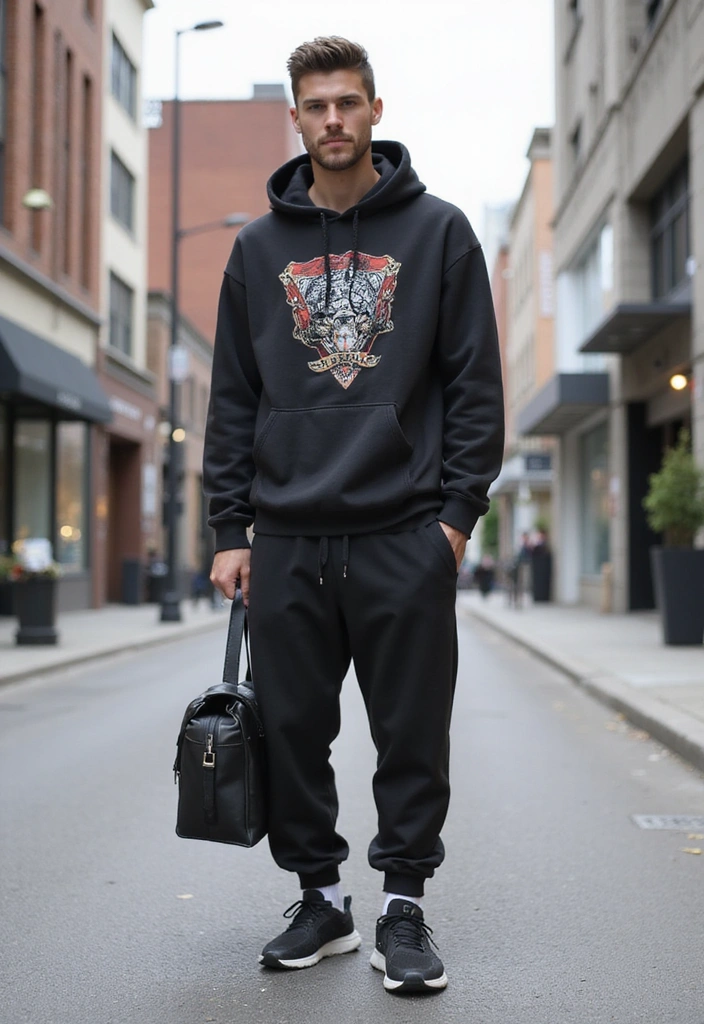 25 GNX Tour Outfits for Every Season That Will Always Impress (Check Out #14!) - 18. Urban Edge: Graphic Hoodie & Joggers